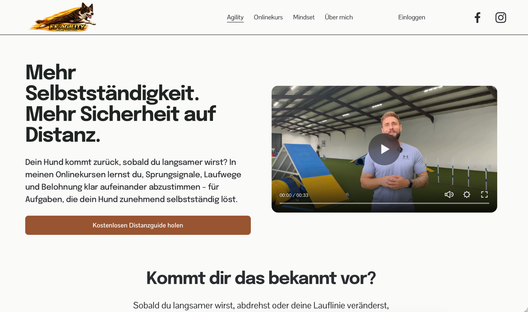 FF Agility: aktuelle Homepage mit dem Einstieg Mehr Selbstständigkeit. Mehr Sicherheit auf Distanz.